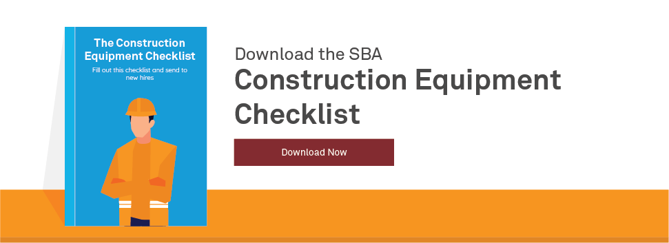 Contratar trabajadores de la construcción Lista de verificación de equipos de construcción
