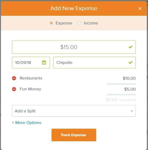 Agregar una transacción a EveryDollar