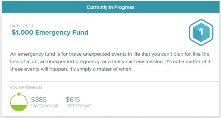 Baby Step 1 - Fondo de emergencia