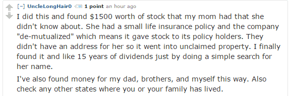 Experiencia de Missing Money a través de Reddit