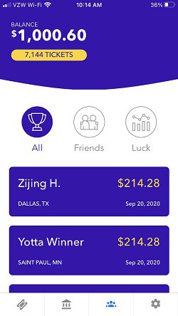 Lista de ahorros de Yotta de ganadores semanales
