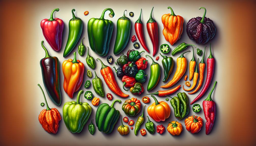 chiles frescos en cocina