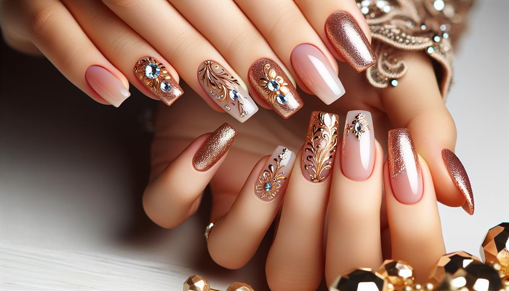 elegante manicura de piedra