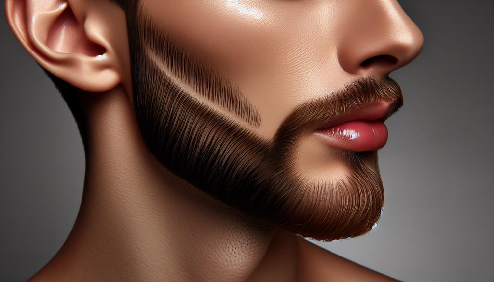 thin and long sideburns